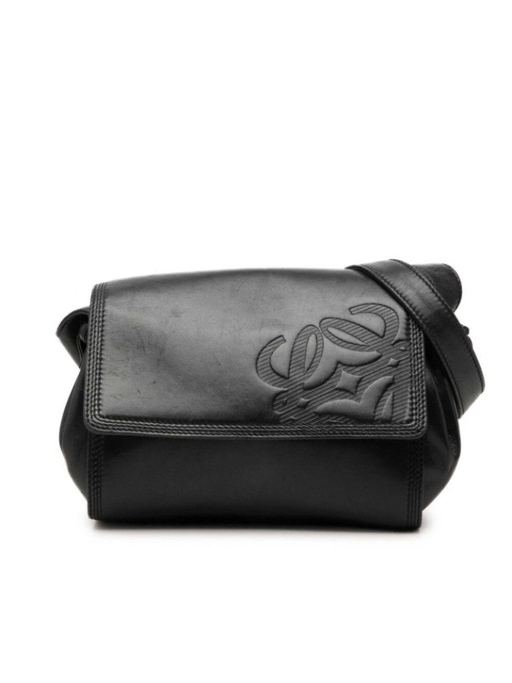 Loewe Anagram Crossbody Shoulder Bag Black Leather